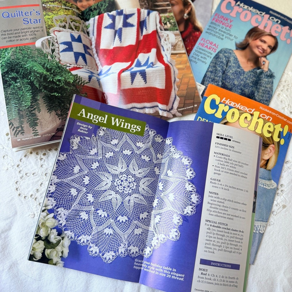 Vintage Lot 6 Hooked on Crochet Magazine Patterns #16, 24, 22, 108, 109, 112 - Picture 4 of 8